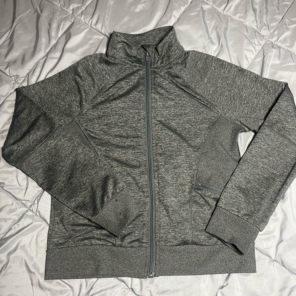 Women's Gray Zip-Up Jacket